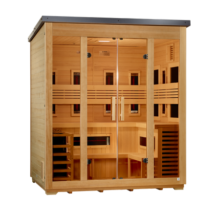 Golden Designs Gargellen 5 Person Hybrid Full Spectrum Outdoor Sauna (GDI-8025-01)