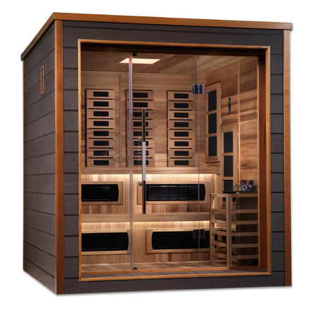 Golden Designs Karlstad 6 Person Outdoor-Indoor Hybrid Full Spectrum Sauna (GDI-8226-01)