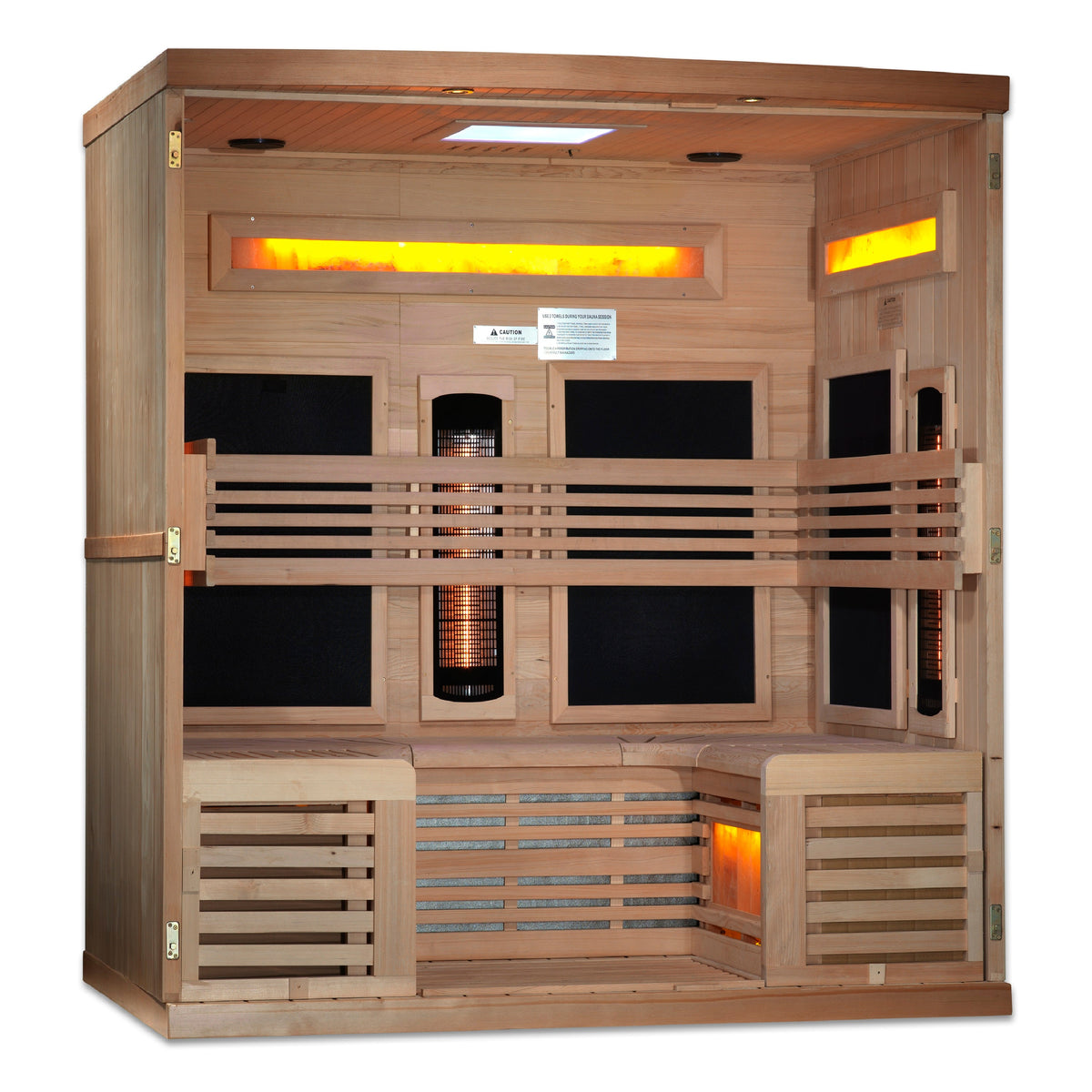 Golden Designs Reserve Edition 6 Person Full Spectrum Sauna with Himalayan Salt Bar view 4