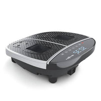 VibraPro Reflexology M1 vibration platform front three-quarter view showing control display and textured foot zones