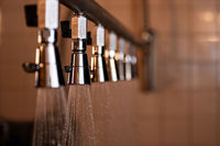 WaterWerks Blast seven-head shower assembly close-up