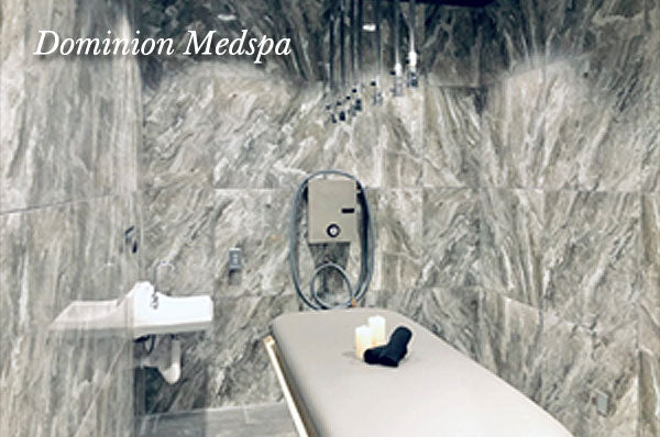WaterWerks Torrent seven-head Vichy shower in a commercial spa