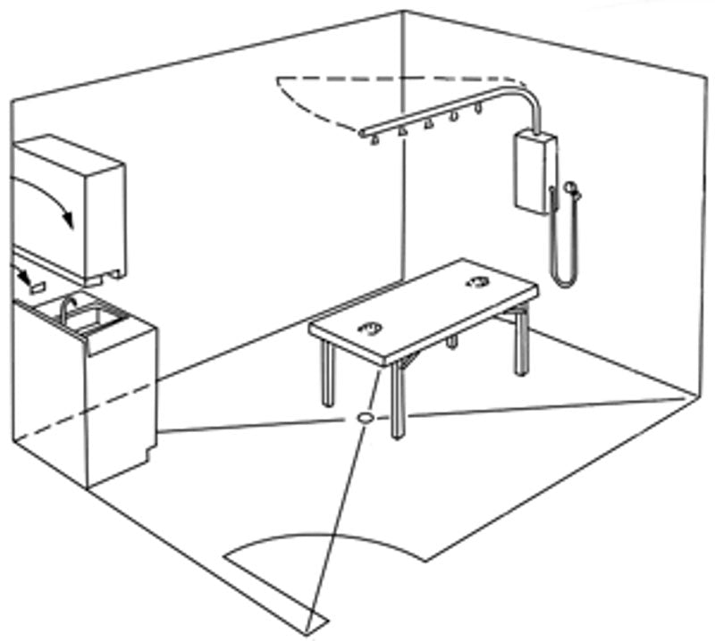WaterWerks Typhoon manufacturer typical wet-room layout and installation diagram