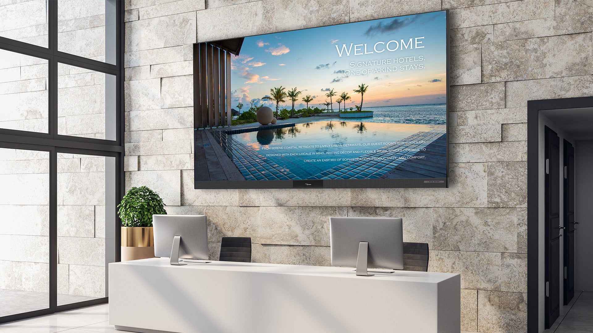 Optoma FHDC163 163 Inch All-in-One dvLED Display — LED Video Wall, Commercial Venue, Golf Simulator